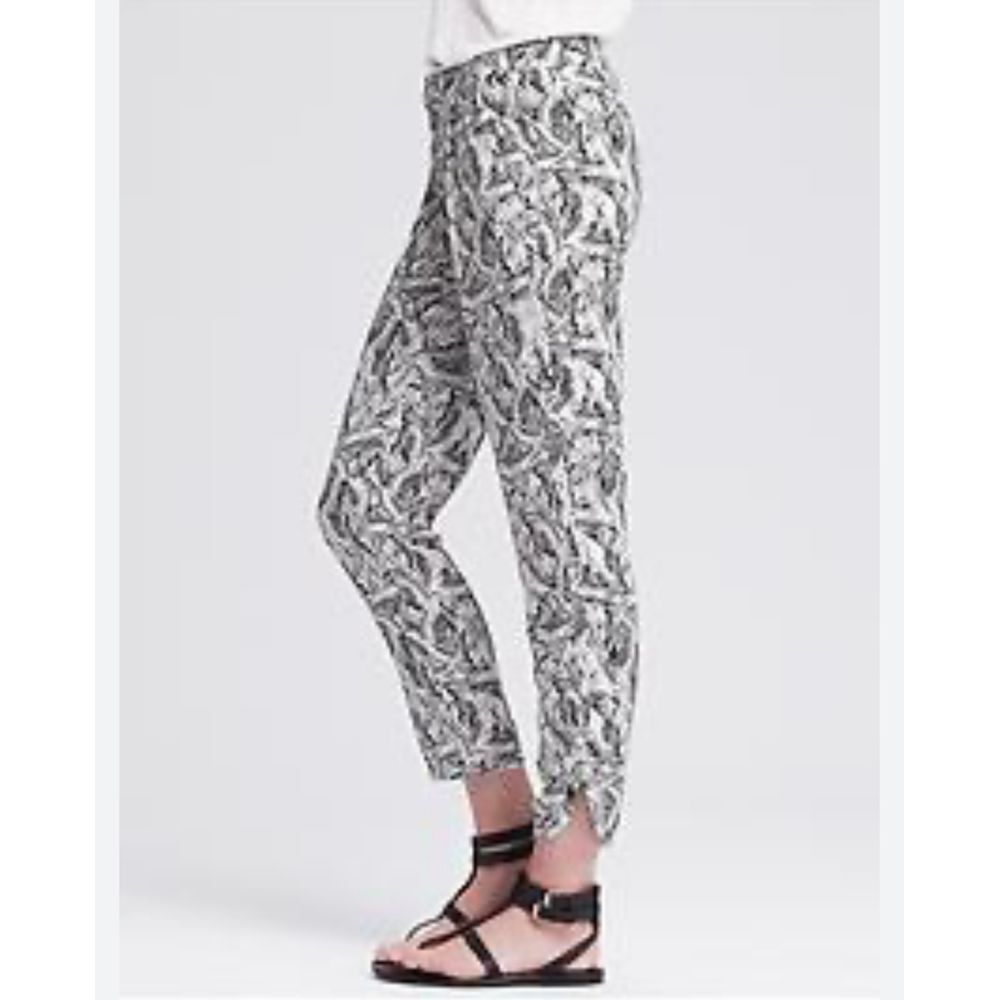 Banana Republic Palm Leaf Jogger Pants Tropical Beach Resort Lounge Wear Size 14